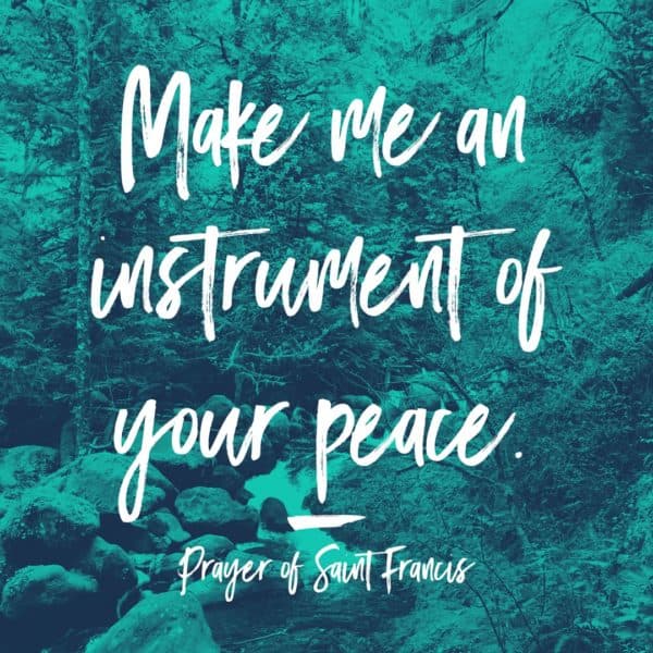 Make me an instrument of your peace. - Prayer of Saint Francis