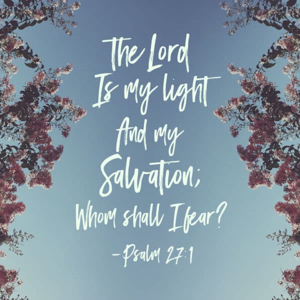 The Lord is my light and my salvation; whom shall I fear? - Psalm 27:1