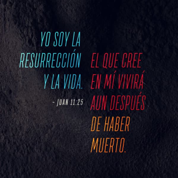 Yo soy la resurrección y la vida. El que cree en mí vivirá aun después de haber muerto. Juan 11:25