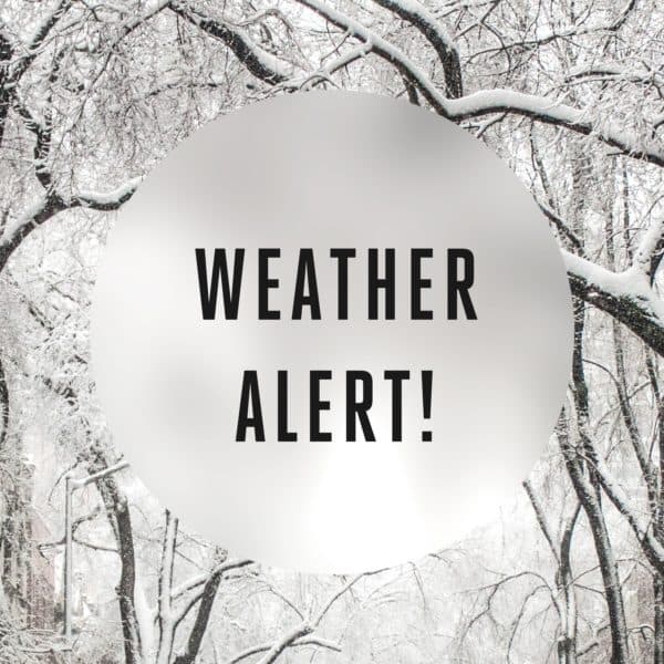 Weather alert! / No weekend service / All services cancelled