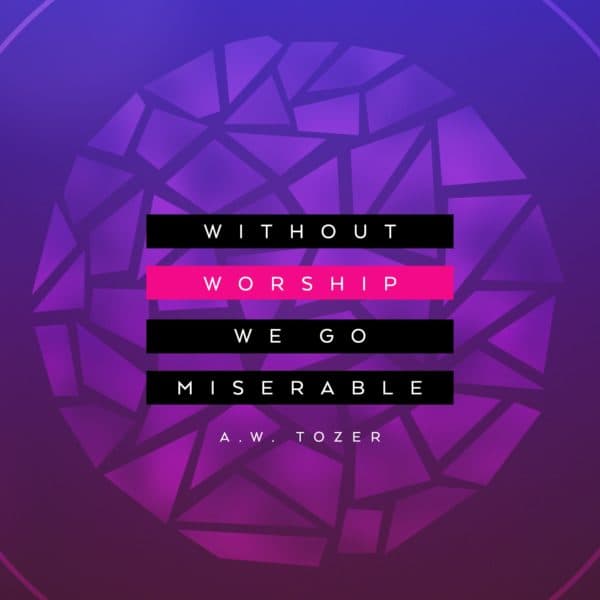 Without worship we go miserable. - AW Tozer