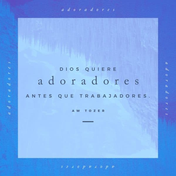 Dios quiere adoradores antes que trabajadores. - AW Tozer