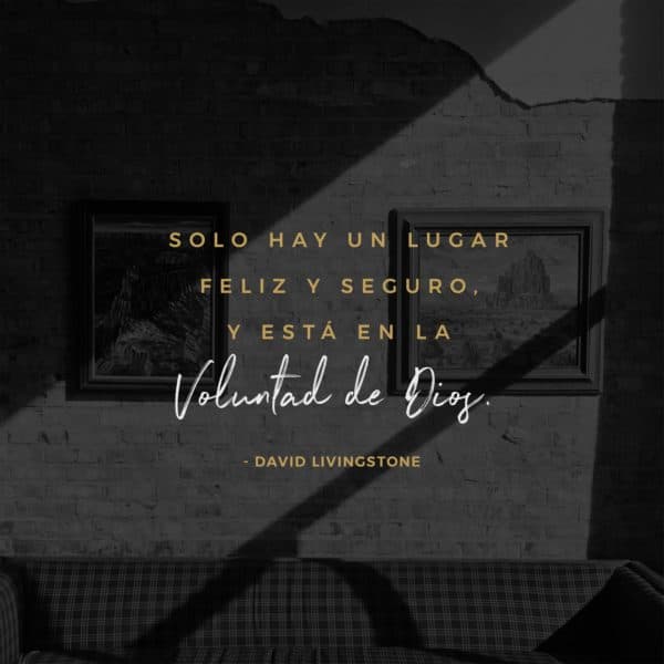 Solo hay un lugar feliz y seguro, y está en la voluntad de Dios. - David Livingstone