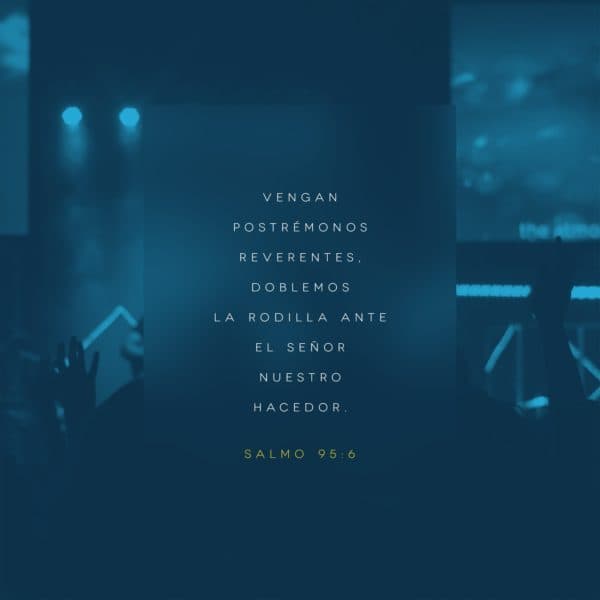 Vengan postrémonos reverentes, doblemos la rodilla ante el Señor nuestro Hacedor. - Salmo 95:6