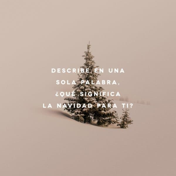 Describe en una sola palabra: ¿Qué significa la Navidad para ti?