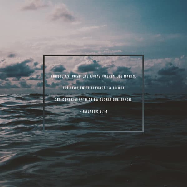 Porque así como las aguas cubren los mares, así también se llenará la tierra del conocimiento de la gloria del Señor. - Habacuc 2:14