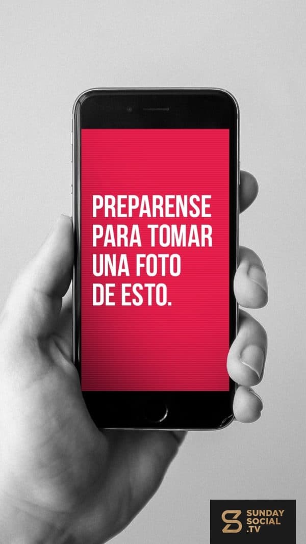 Preparense para tomar una foto de esto.