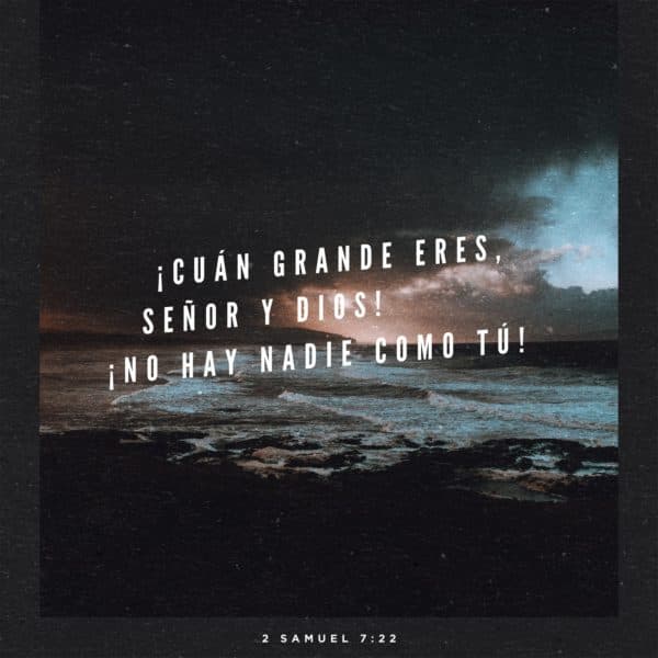 ¡Cuán grande eres, Señor y Dios! ¡No hay nadie como tú! - 2 Samuel 7:22