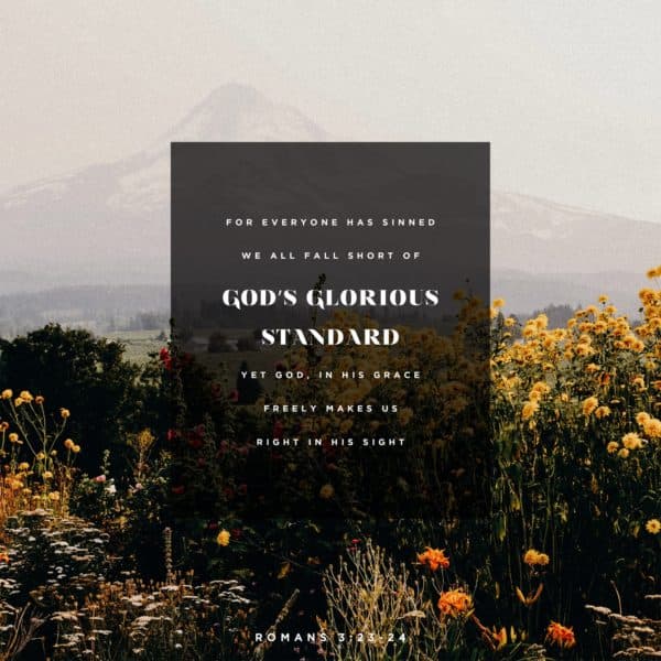 For everyone has sinned; we all fall short of God’s glorious standard. Yet God, in his grace, freely makes us right in his sight. - Romans 3:23-24
