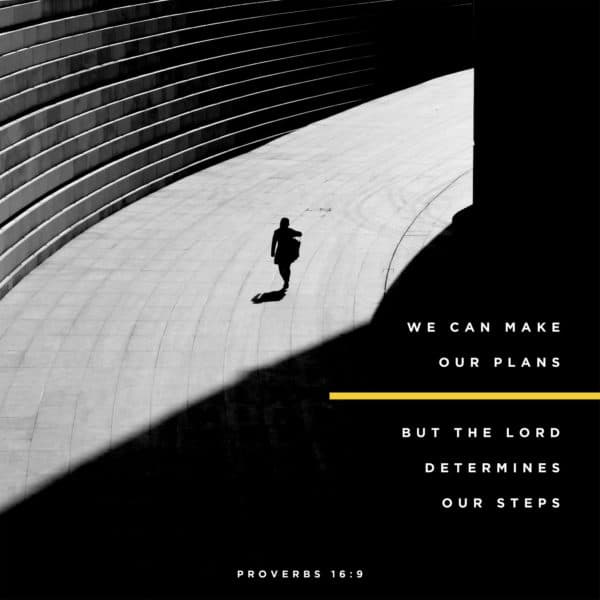 We can make our plans, but the LORD determines our steps. - Proverbs 16:9
