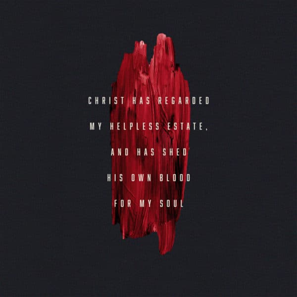 Christ has regarded my helpless estate, and has shed his own blood for my soul. 