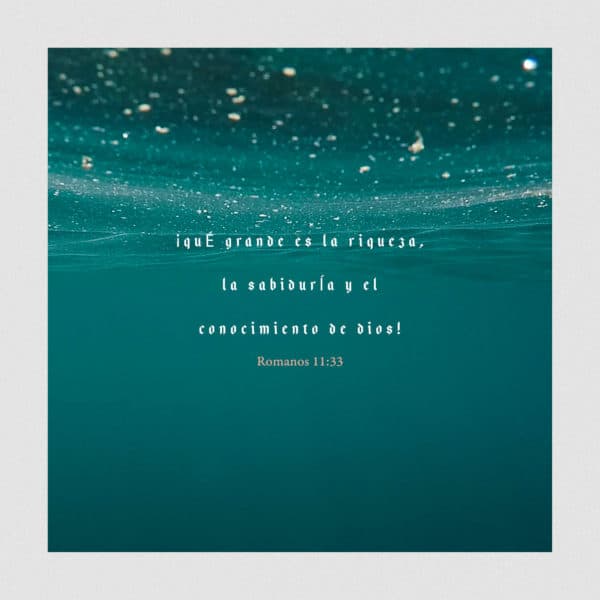 ¡Qué grande es la riqueza, la sabiduría y el conocimiento de Dios! - Romanos 11:33