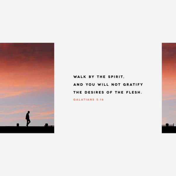 Walk by the Spirit, and you will not gratify the desires of the flesh. - Galatians 5:16