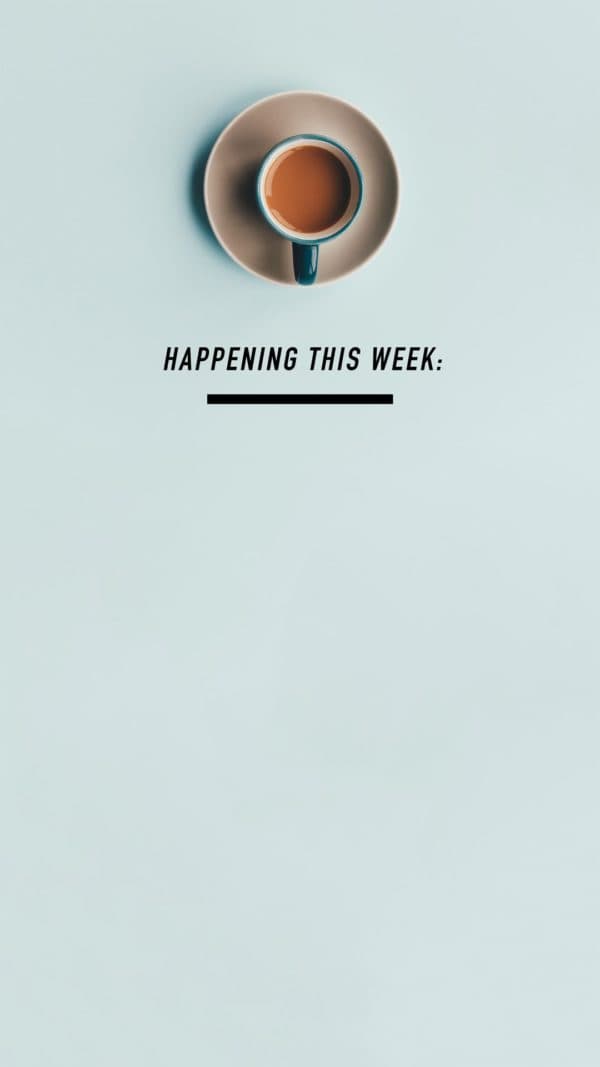 Happening this week: