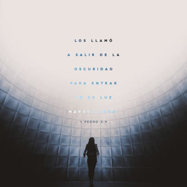 Los llamó a salir de la oscuridad para entrar en su luz maravillosa. - 1 Pedro 2:9