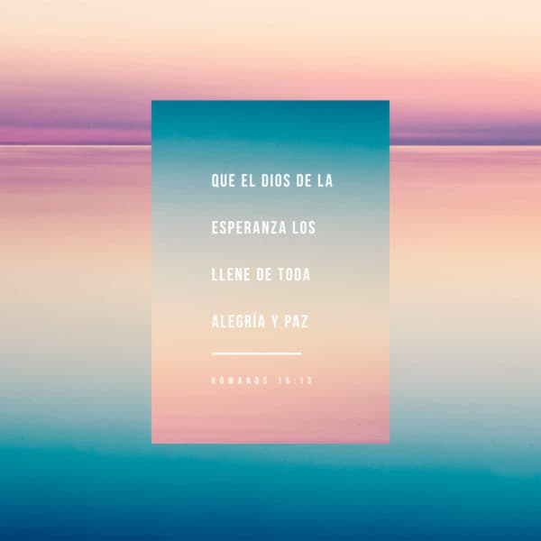 Que el Dios de la esperanza los llene de toda alegría y paz. - Romanos 15:13
