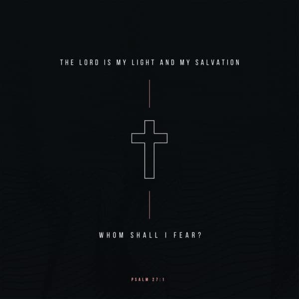 The LORD is my light and my salvation; whom shall I fear? - Psalm 27:1
