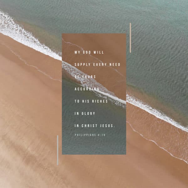My God will supply every need of yours according to his riches in glory in Christ Jesus. - Philippians 4:19