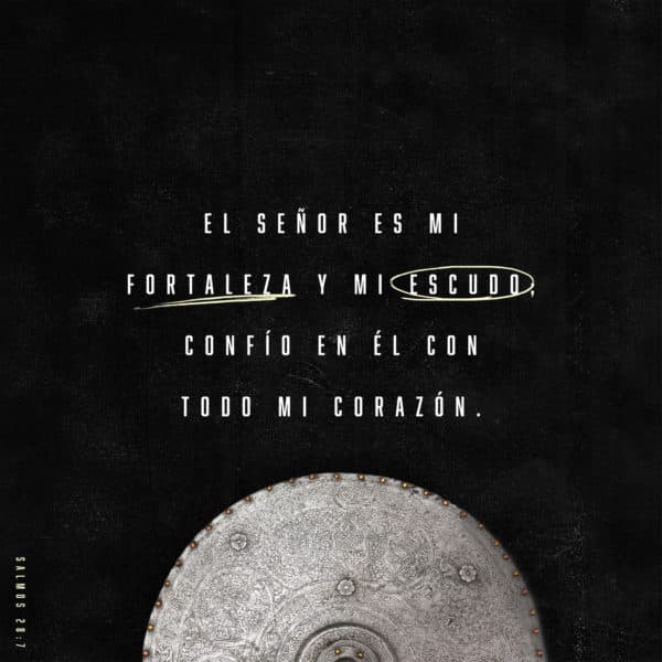 El Señor es mi fortaleza y mi escudo; confío en Él con todo mi corazón. - Salmos 28:7