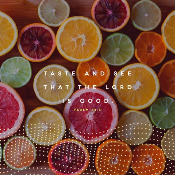 Taste and see that the LORD is good. - Psalm 34:8