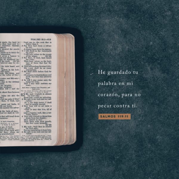 He guardado tu palabra en mi corazón, para no pecar contra ti. - Salmos 119:11