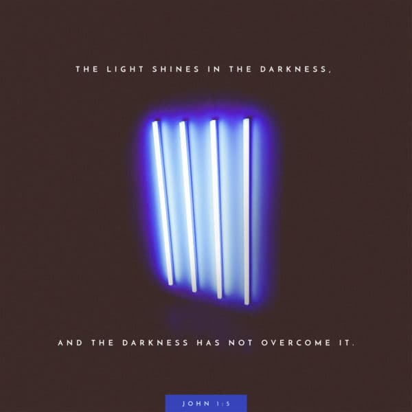 The light shines in the darkness, and the darkness has not overcome it. - John 1:5
