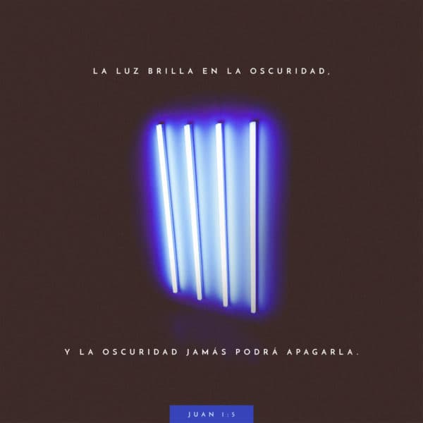 La luz brilla en la oscuridad, y la oscuridad jamás podrá apagarla. - Juan 1:5