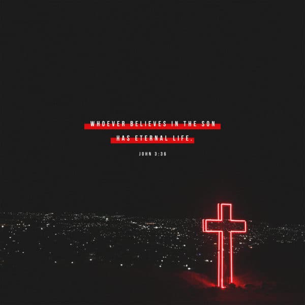 Whoever believes in the Son has eternal life. - John 3:36