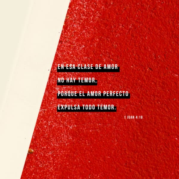 En esa clase de amor no hay temor, porque el amor perfecto expulsa todo temor. - 1 Juan 4:18