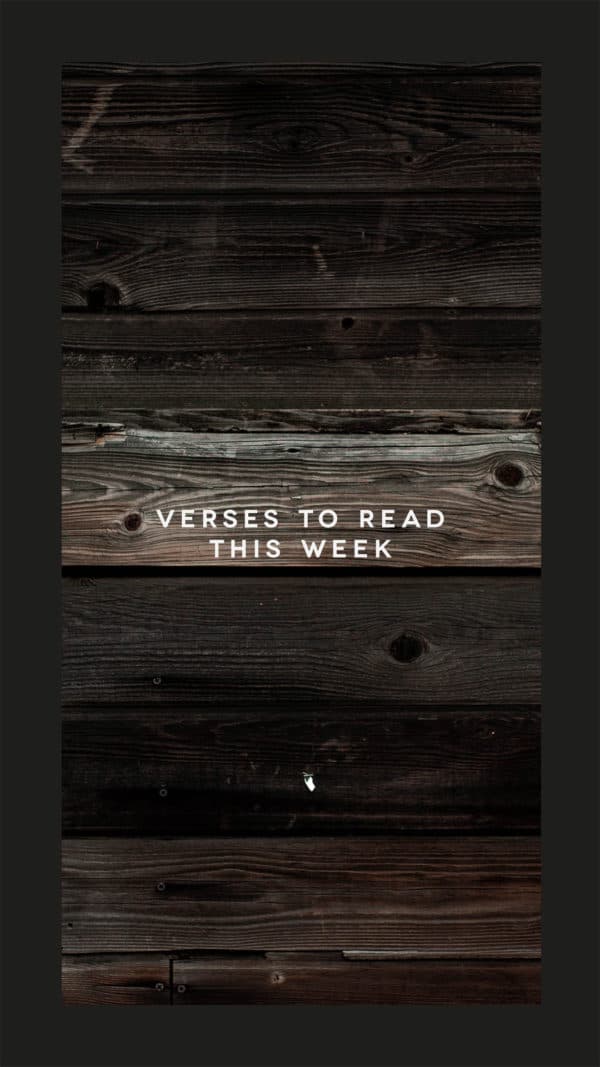 Verses to read this week