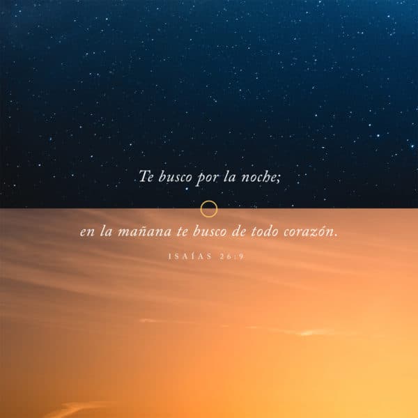 Te busco por la noche; en la mañana te busco de todo corazón. - Isaías 26:9