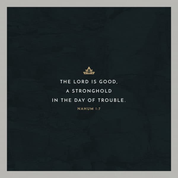 The LORD is good, a stronghold in the day of trouble. - Nahum 1:7