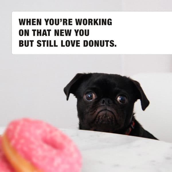 When you're working on that new you but still love donuts.