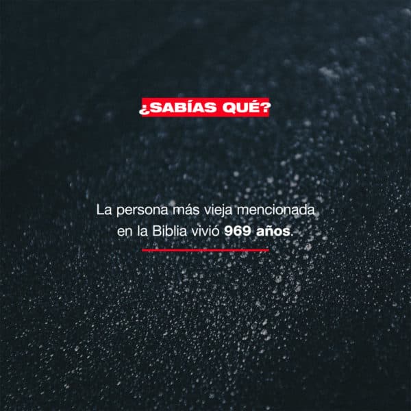 ¿Sabías qué?: La persona más vieja mencionada en la Biblia vivió  969 años.