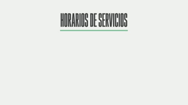 Horarios de servicios