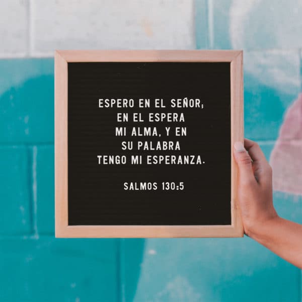 Espero en el Señor; en El espera mi alma, y en su palabra tengo mi esperanza. - Salmos 130:5