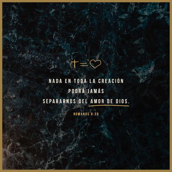 Nada en toda la creación podrá jamás separarnos del amor de Dios. - Romanos 8:39