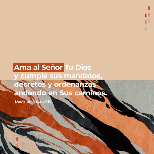 Ama al Señor Tu Dios y cumple sus mandatos, decretos y ordenanzas andando en Sus caminos. - Deuteronomios 30:16