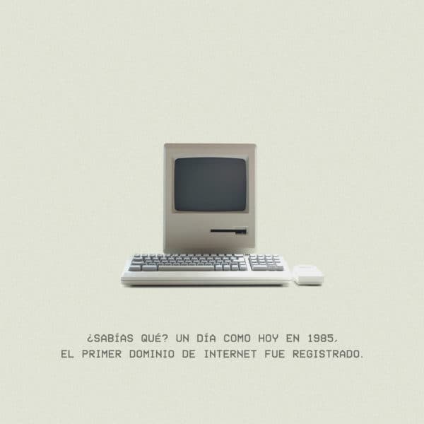 ¿Sabías qué? Un día como hoy en 1985, el primer dominio de internet fue registrado.