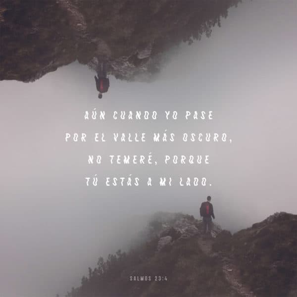 Aún cuando yo pase por el valle más oscuro, no temeré, porque Tú estás a mi lado. - Salmos 23:4
