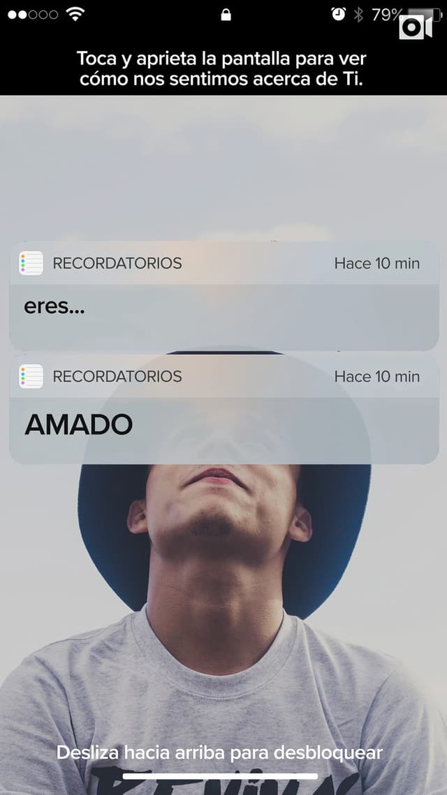 Toca y aprieta la pantalla para ver cómo nos sentimos acerca de Ti. Eres: Amado, bienvenido, increíble, divertido, irremplazable, único, impressionante, una gran persona