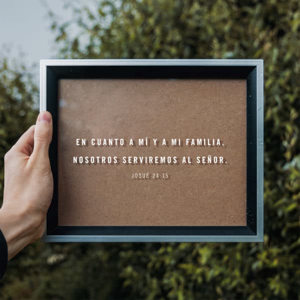 En cuanto a mí y a mi familia, nosotros serviremos al Señor. - Josué 24:15