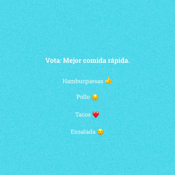Vota: Mejor comida rápida. Hamburguesas, Tacos, Pollo, Ensalada