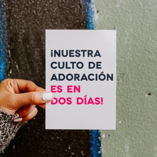 ¡Nuestra culto de adoración es en dos días!