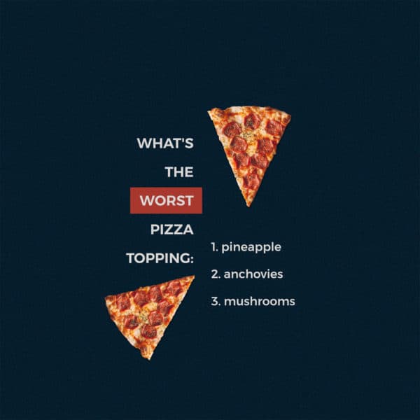 What's the worst pizza topping: pineapple, anchovies, mushrooms