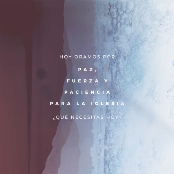 Hoy oramos por paz, fuerza y paciencia para la iglesia. ¿Qué necesitas hoy?