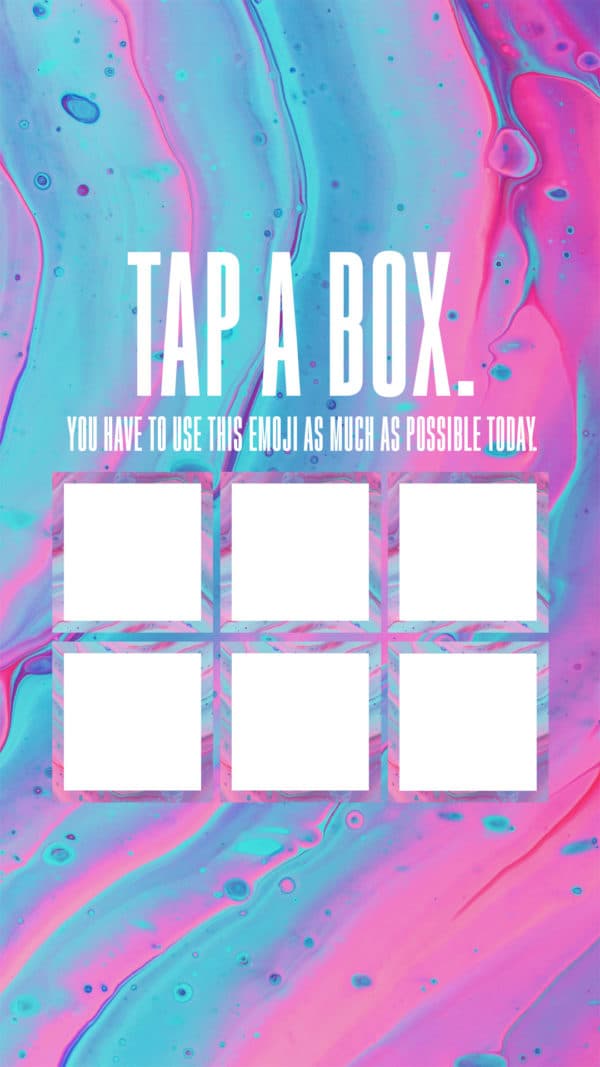 Tap a box. You have to use this emoji as much as possible today. ?????☕️