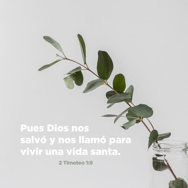 Pues Dios nos salvó y nos llamó para vivir una vida santa. - 2 Timoteo 1:9