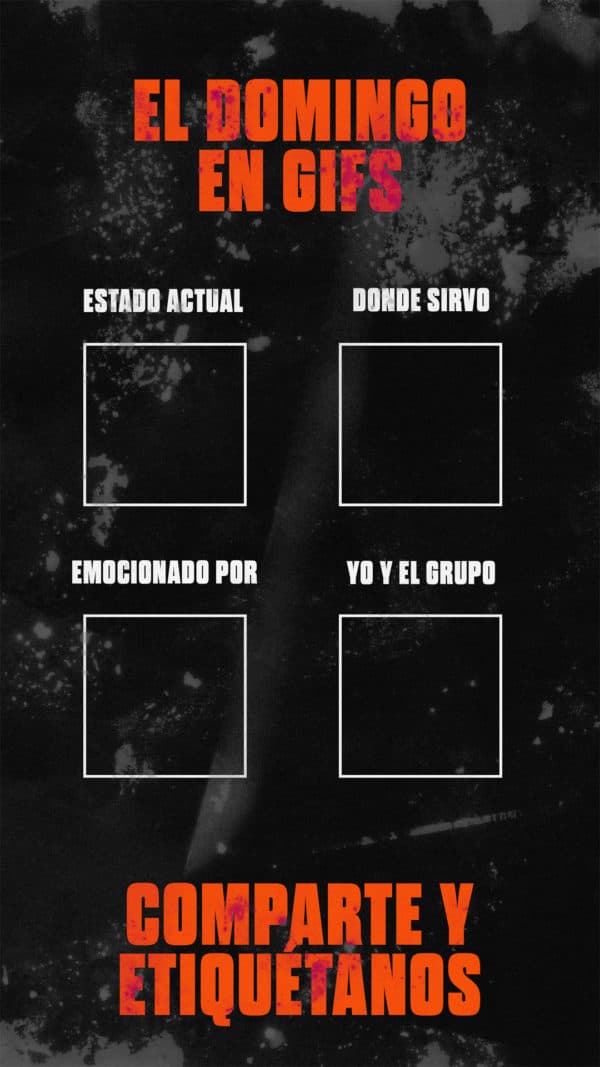 El domingo en Gifs: Estado actual, donde sirvo, emocionado por, yo y el grupo, comparte y etiquétanos