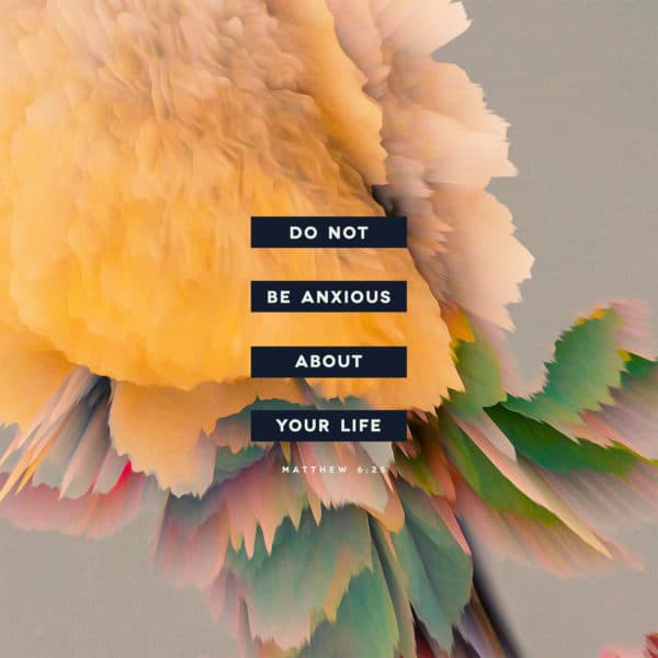 do not be anxious about your life - Matthew 6:25